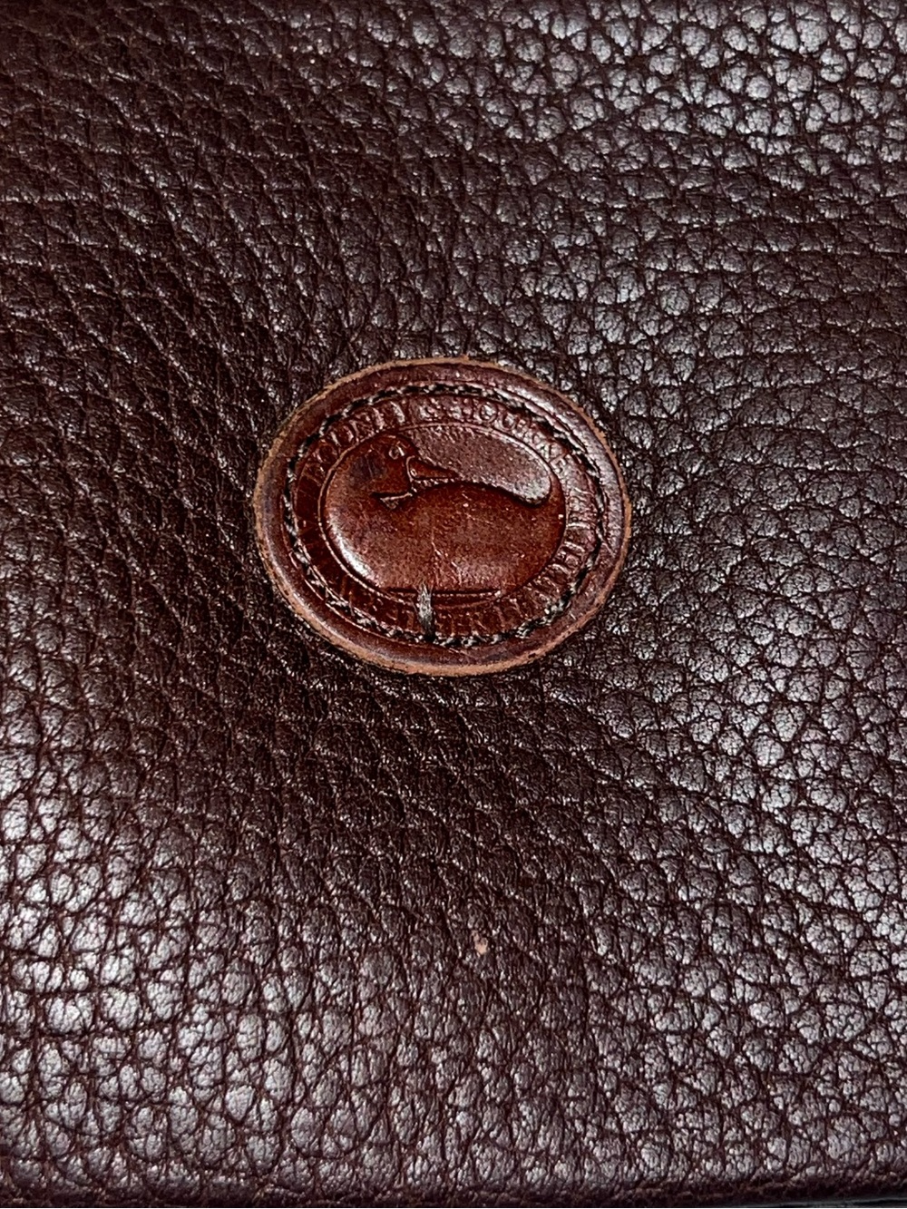 VINTAGE Dooney & Bourke Pebbled Leather Cosmetic Bag - Dark Brown - Picture 2 of 6
